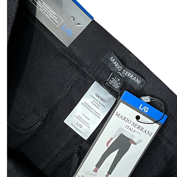 NWT Mario Serrani Pull On Pant Textured Black Size Large - Picture 14 of 15